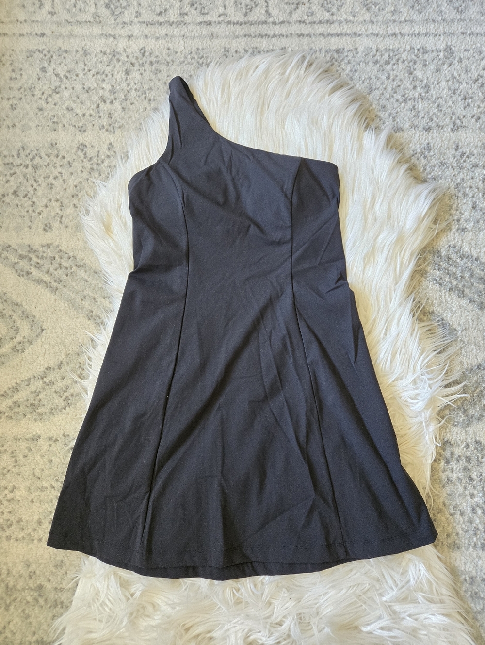 Outdoor Voices Black One Shoulder Exercise Dress
